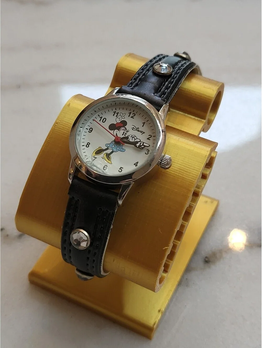 Disney Minnie Mouse Accutime Quartz Ladies Watch Works Great New Battery  23mm